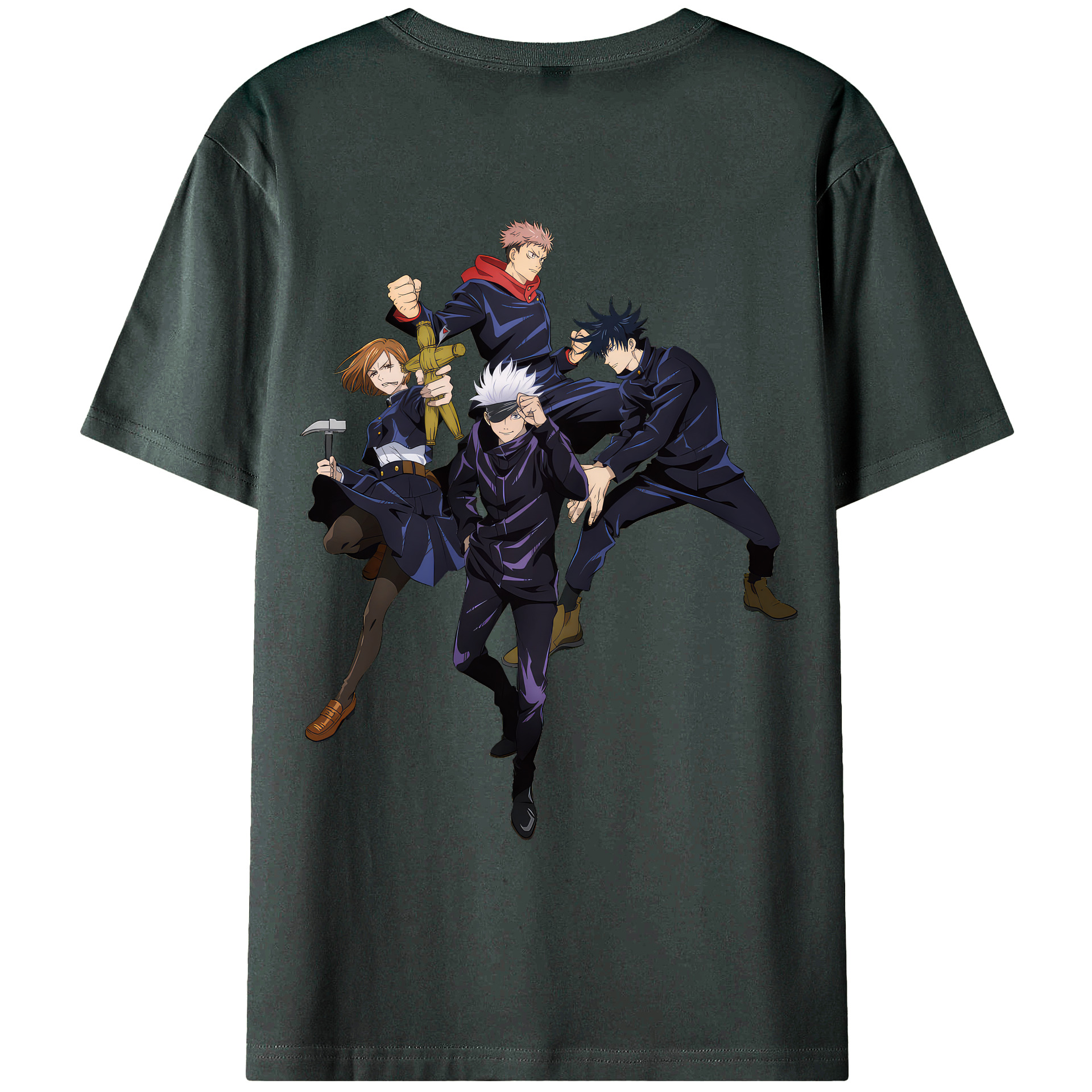 （画像用） 呪術廻戦 Jujutsu Kaisen 綿100％ メンズ半袖Tシャツ（バックプリント） 通気性